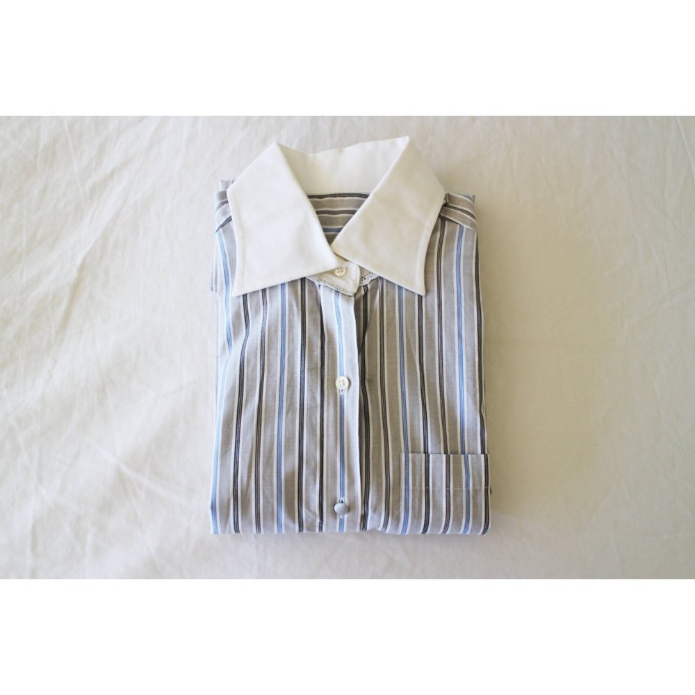 Designer Lace Collar French Cuff Shirt Size XS